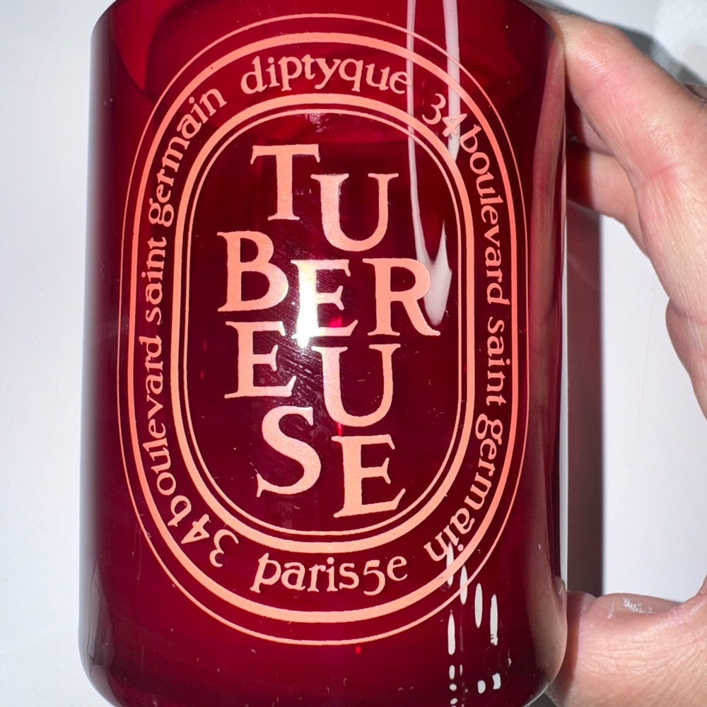 Diptyque Tubereuse EMPTY red candle  glass jar 300g MINT condition tuberose